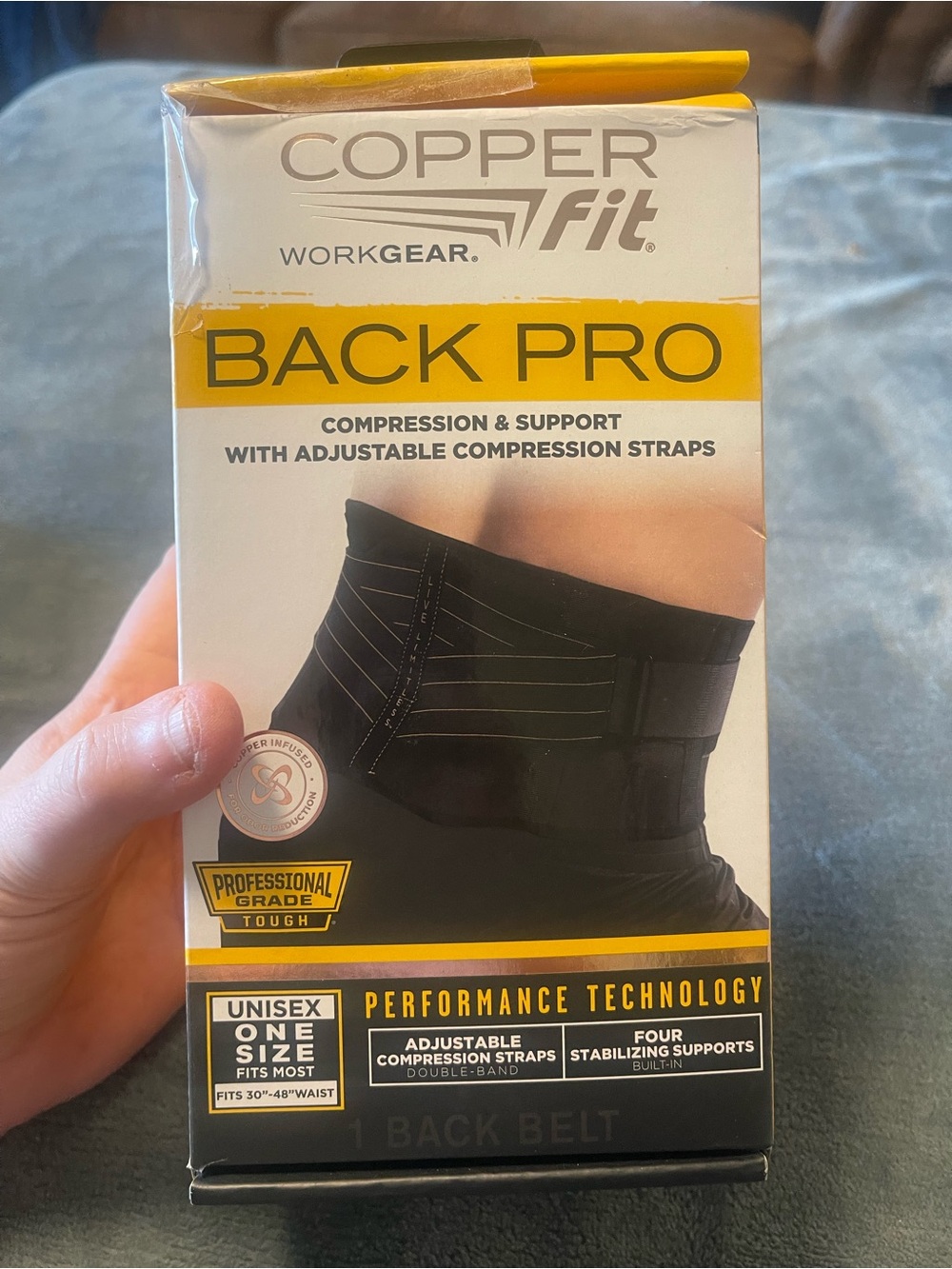WORKGEAR COPPER FIT INFUSED BACK PRO UNISEX FITS MOST 30-48" NIB